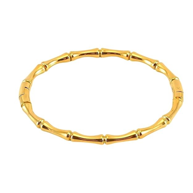 Lumora Gold-Plated Bamboo Textured Kada