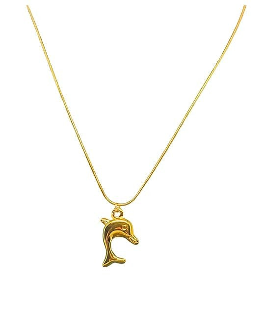 Lumora Golden Dolphin Pendant Necklace