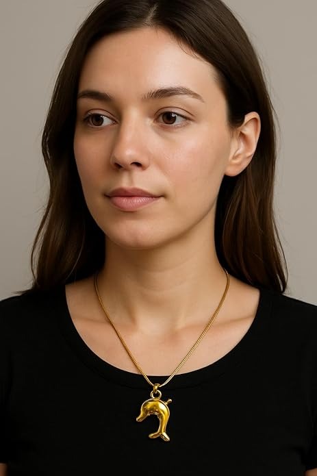 Lumora Golden Dolphin Pendant Necklace