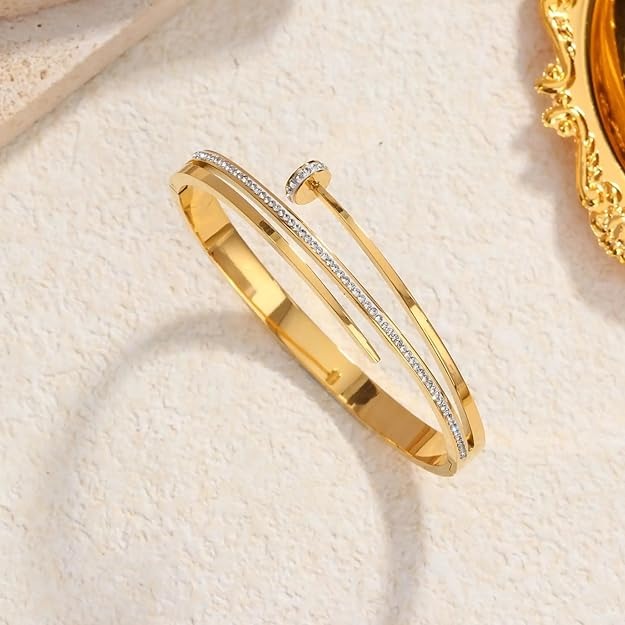 Lumora Double-Layer Gold-Plated Diamond Kada
