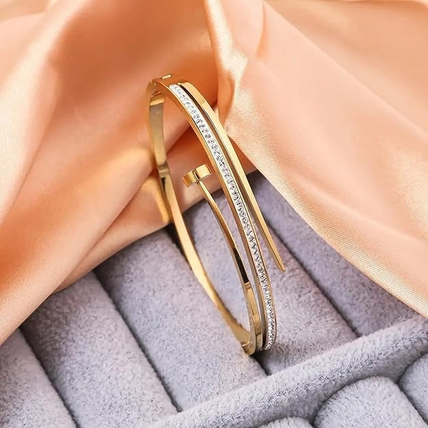 Lumora Double-Layer Gold-Plated Diamond Kada