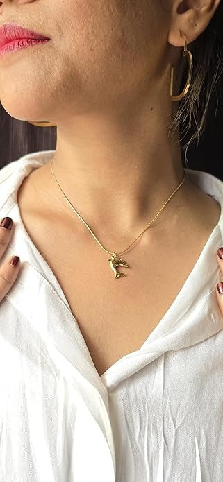 Lumora Golden Dolphin Pendant Necklace