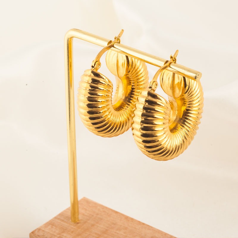 Lumora Bold Textured Gold-Toned Hoop Earrings
