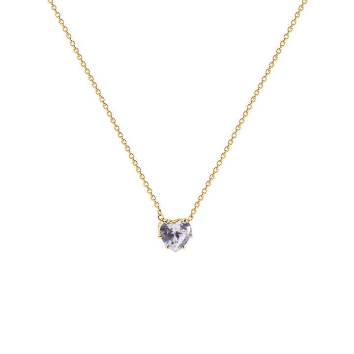 Lumora Heart Solitaire Necklace – Timeless Love in Gold