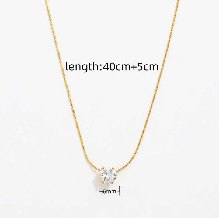 Lumora Heart Solitaire Necklace – Timeless Love in Gold