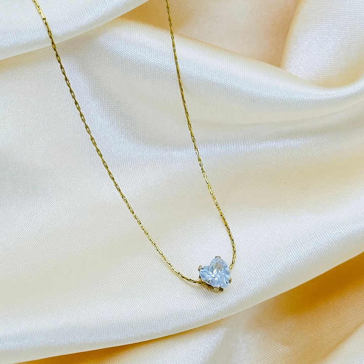 Lumora Heart Solitaire Necklace – Timeless Love in Gold