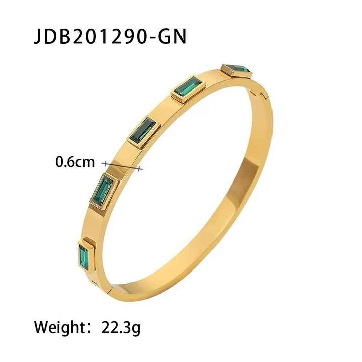 Lumora Gold-Plated Emerald Stone Kada
