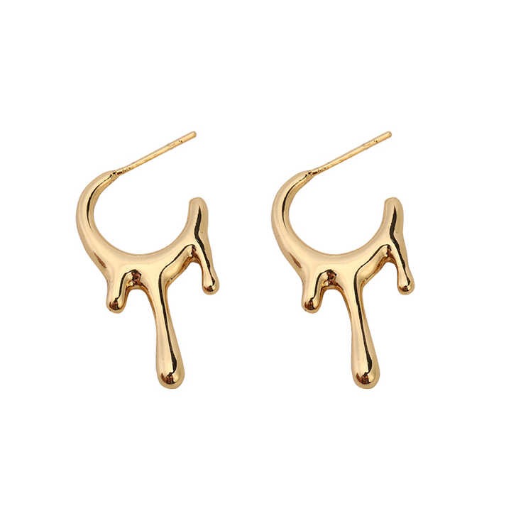Lumora Golden Fluid Drip Earrings