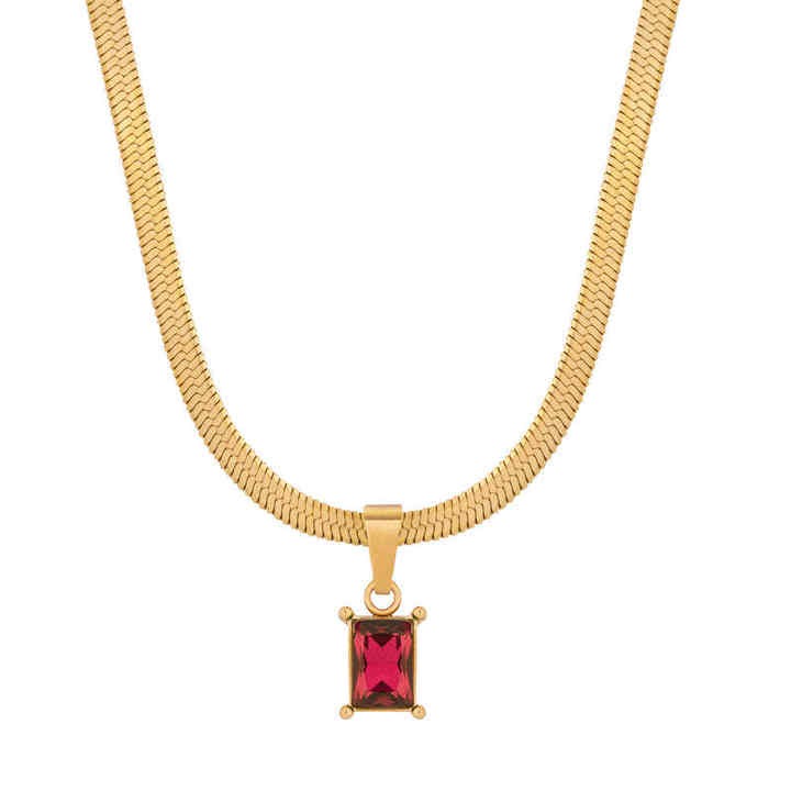 Lumora Pink Gemstone Necklace – Bold Elegance in Gold
