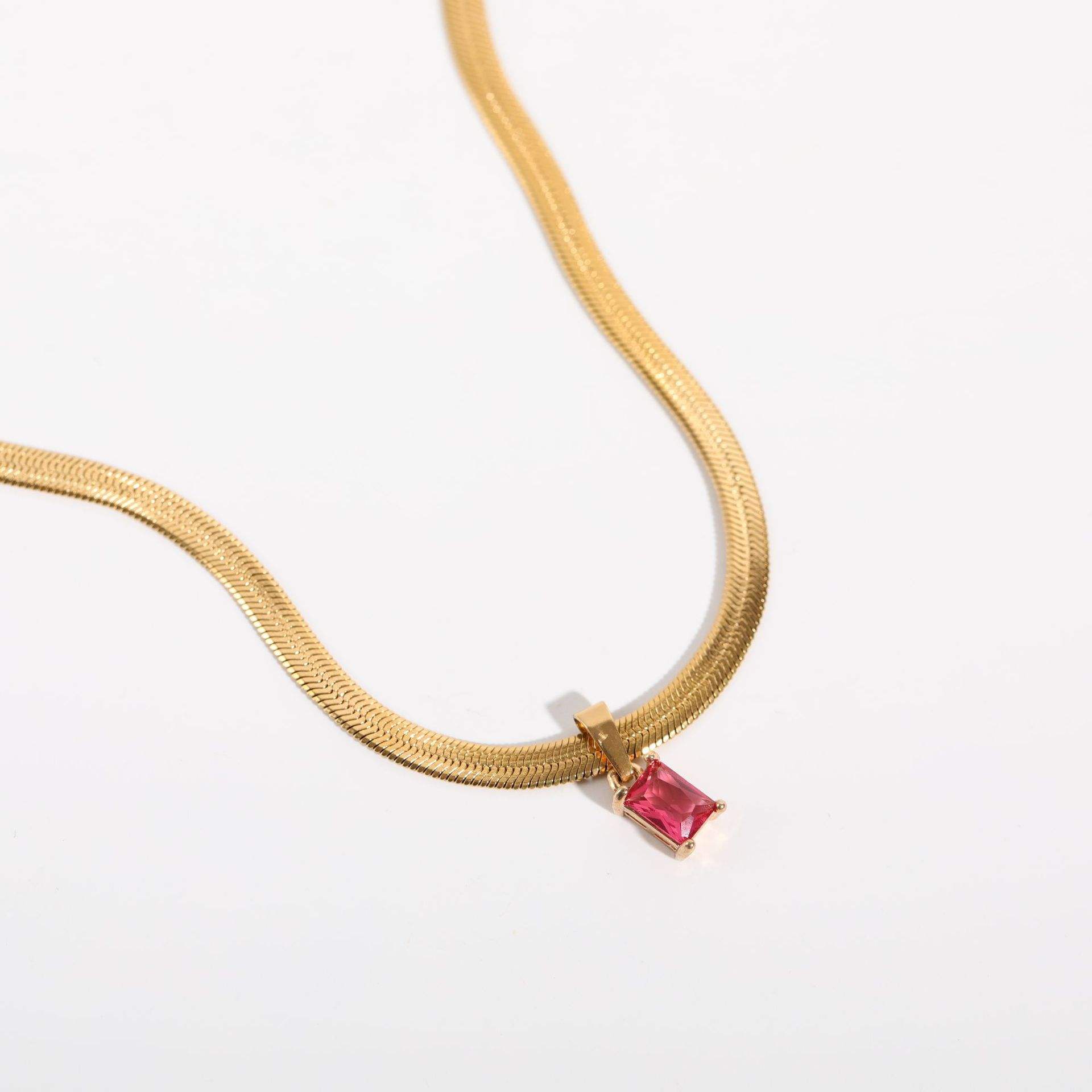 Lumora Pink Gemstone Necklace – Bold Elegance in Gold
