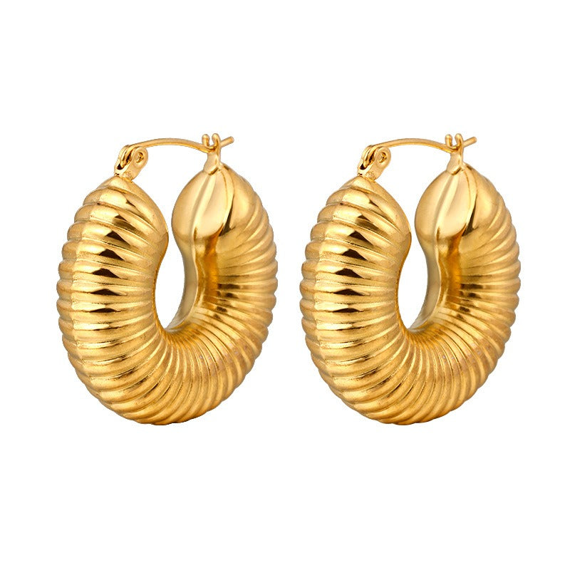 Lumora Bold Textured Gold-Toned Hoop Earrings