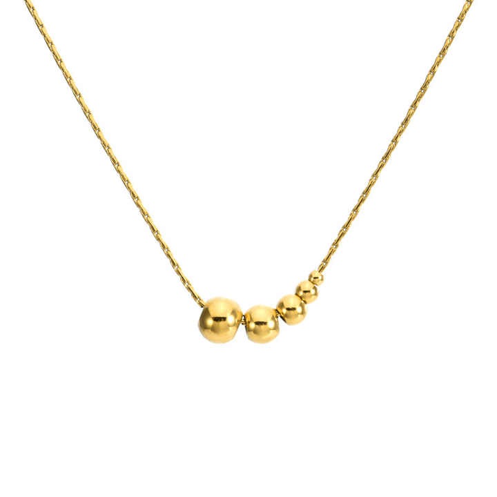 Lumora Golden Bead Cascade Necklace – Modern Minimal Luxe