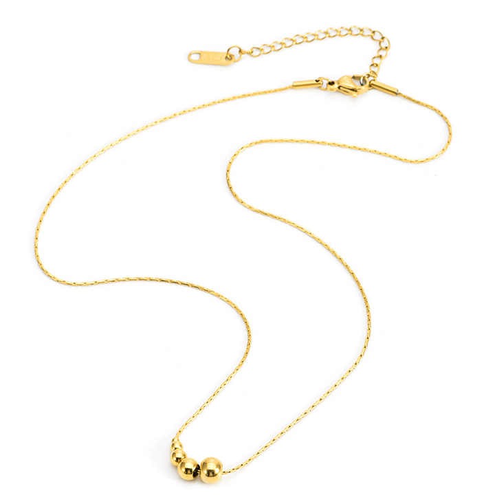 Lumora Golden Bead Cascade Necklace – Modern Minimal Luxe