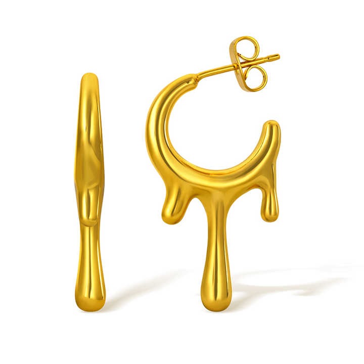 Lumora Golden Fluid Drip Earrings