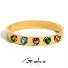 Lumora Gold-Plated Heart Stone Kada