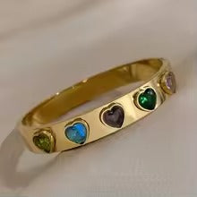 Lumora Gold-Plated Heart Stone Kada