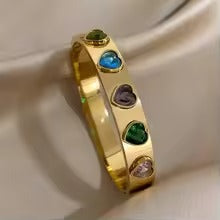 Lumora Gold-Plated Heart Stone Kada